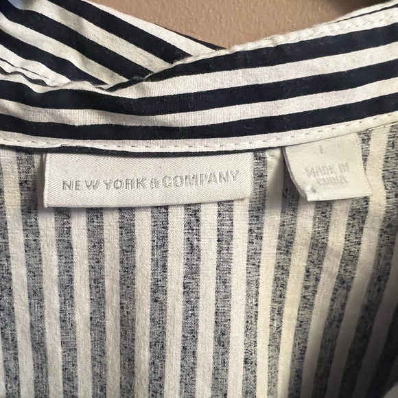 Navy and white striped peplum top - Picture 4 of 5